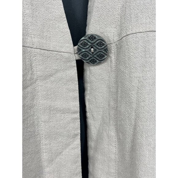 Soft Surroundings Size Small S Tan Open Front Jacket Button Accent Women EUC - Picture 5 of 7